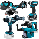 Set 4 scule cu 2 acumulatori Makita DLX4155TX1