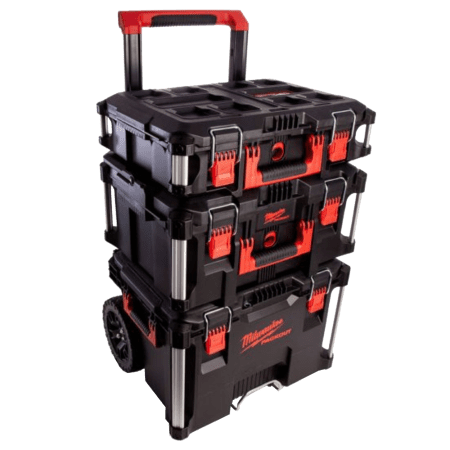 Set 3 cutii cu carucior Milwaukee PACKOUT