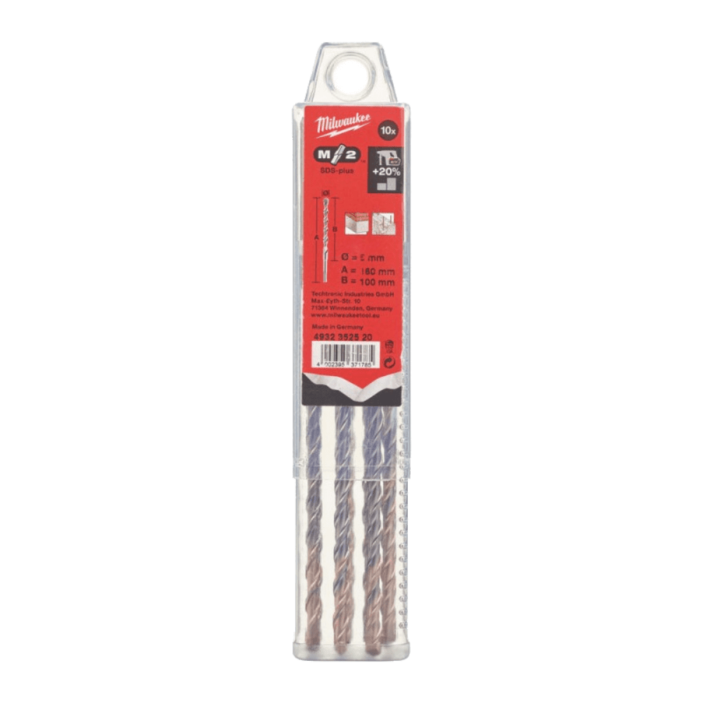 Set 10 Burghie Milwaukee SDS-PLUS M2 Ø5.0x100x160mm Set 10 Burghie Milwaukee SDS-PLUS M2 Ø5.0x100x160mm
