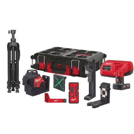 Nivela laser verde 360 cu acumulator 3 planuri Miwlaukee M12 PLKIT-401P