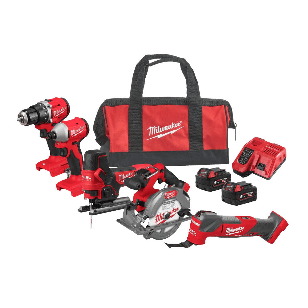 Set 2 scule cu 2 acumulatori Milwaukee M18 FPP2A3-502X - Depozit Scule