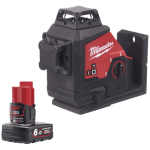 Nivela laser verde cu 3 linii cu 1 acumulator Milwaukee M123PL-601C