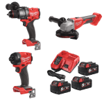 Set 3 scule cu 3 acumulatori Milwaukee M18 FPP3X7-503B