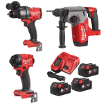 Set 3 scule cu 3 acumulatori Milwaukee M18 FPP3X8-503B