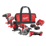 Set 5 scule cu 2 acumulatori Milwaukee M18 FPP5K-502B