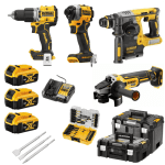 Set 4 scule electrice cu 3 acumulatori Dewalt DCK429P3DT