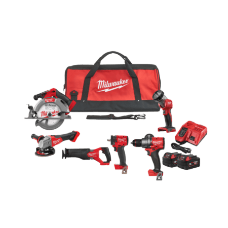 Set 6 scule cu 2 acumulatori Milwaukee M18 FPP6H3-502B